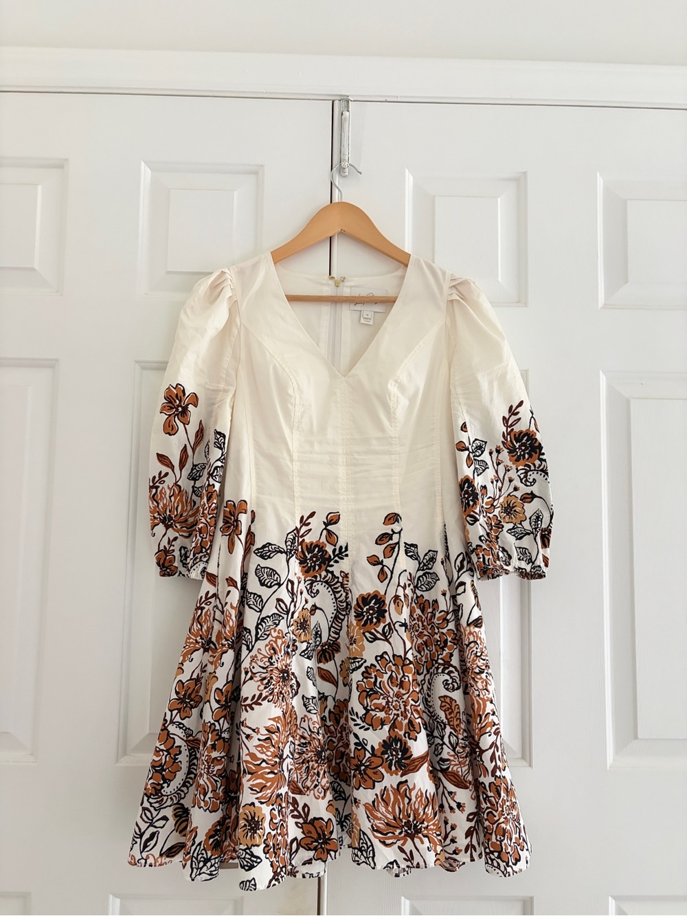 Lilly Pulitzer Cream Dress with Brown Floral Print